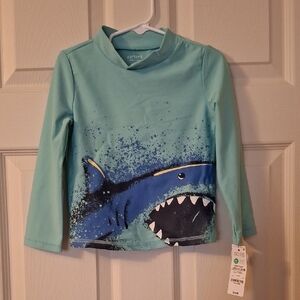 Carter's Blue Rashguard Shark Graphic Swim Shirt